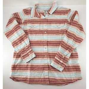 Ariat REAL Western Shirt Womens XL Snap Front Southwestern Stripe Cowgirl Rodeo